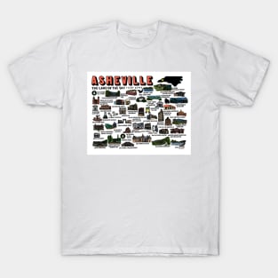 Asheville Map Art T-Shirt